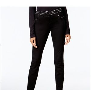 INC EMBELLISHED STUDDED BLACK JEANS